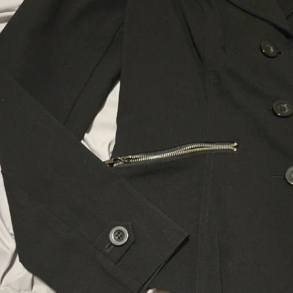 Mixit Black Women's Blazer with Zipper Accents - Picture 5 of 5